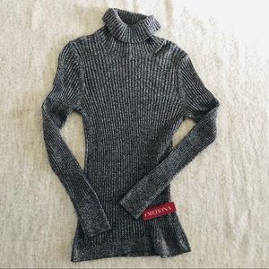 Medina Gray Ribbed Turtleneck Sweater Size XXL